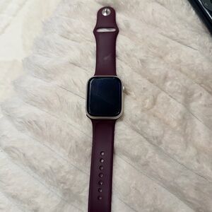 Apple Watch with Plum/Burgundy Sport Band series 9! 45mm for sale!